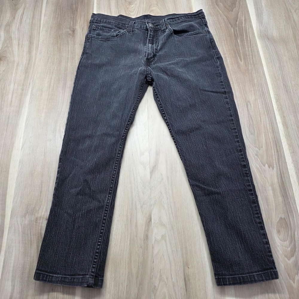 Levi's 511 Slim Fit Jeans Mens 34x32 Faded Black Denim Stretch Pants 04511-4562